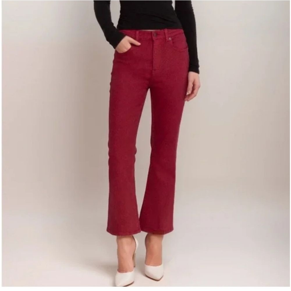 Johnny Was Candy Apple Red Marseille Baby Bootcut Jeans Nwot